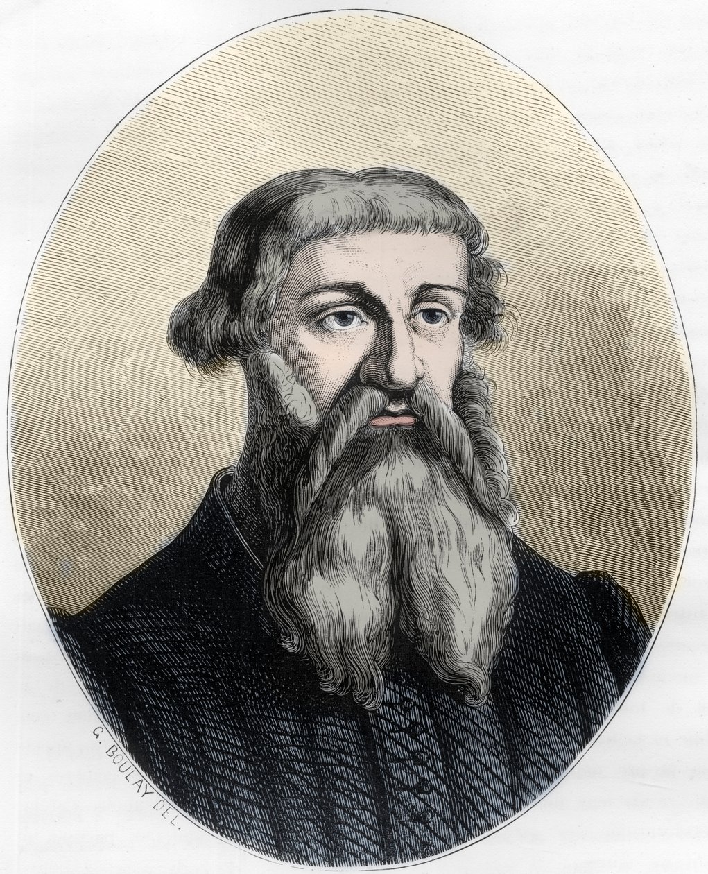 Portrét Etienna Doleta, francouzského učence, překladatele a tiskaře - portrét Etienna Doleta (1509-1546), francouzského spisovatele, básníka, tiskaře, humanisty - rytina z roku 1863 v „Le Livre Rouge - Histoire De L