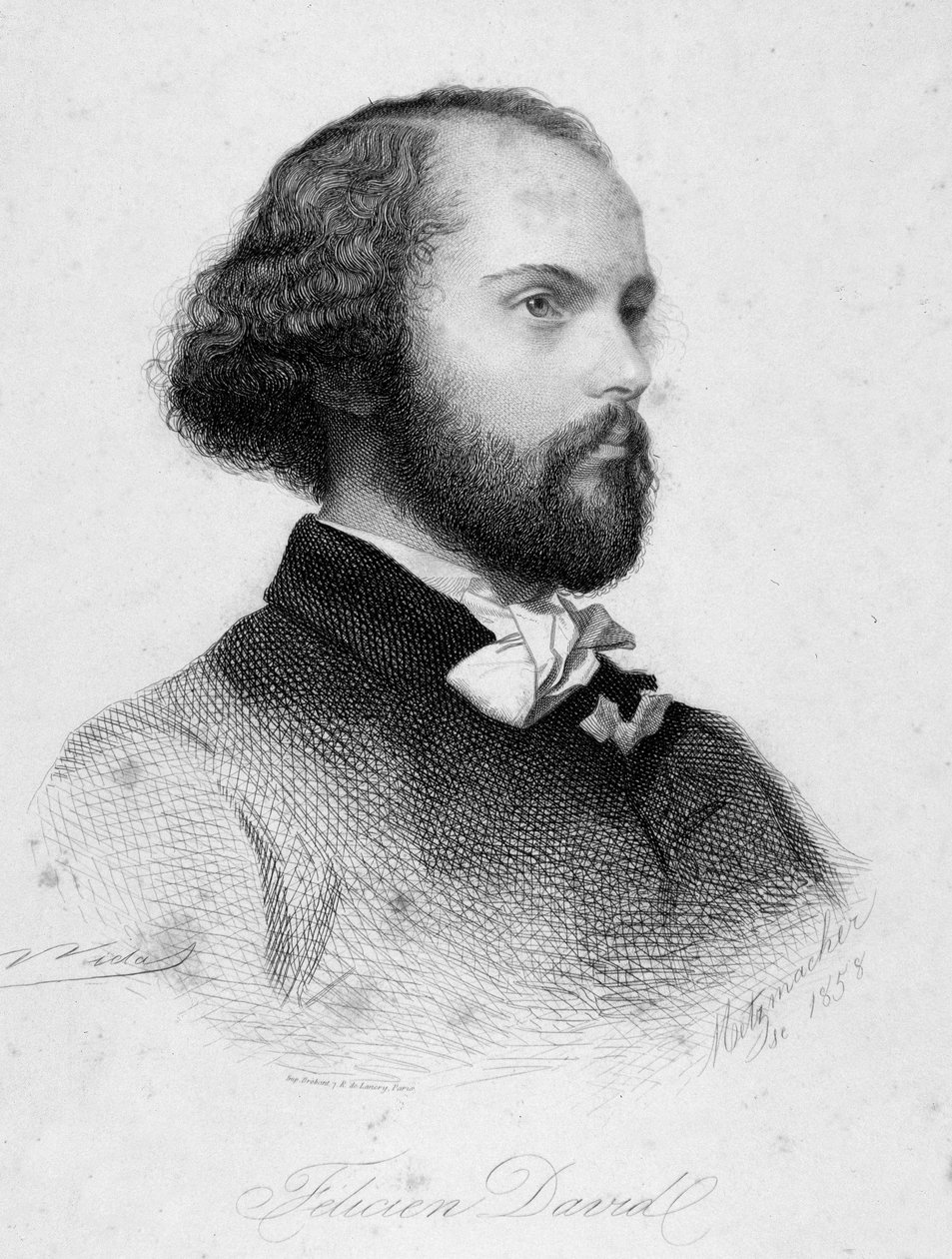 Portrét Felicien Cesar David (rytina) od Anonymous Anonymous