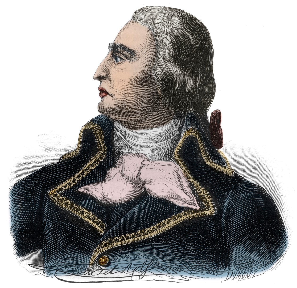 Portrét Francoise Josepha Westermanna, francouzského generála (1751-1794) republikánské armády - rytina v „Histoire des Girondins““ od Alphonse de Lamartine (1790-1869) 1865-1866 - soukromá sbírka od Anonymous Anonymous
