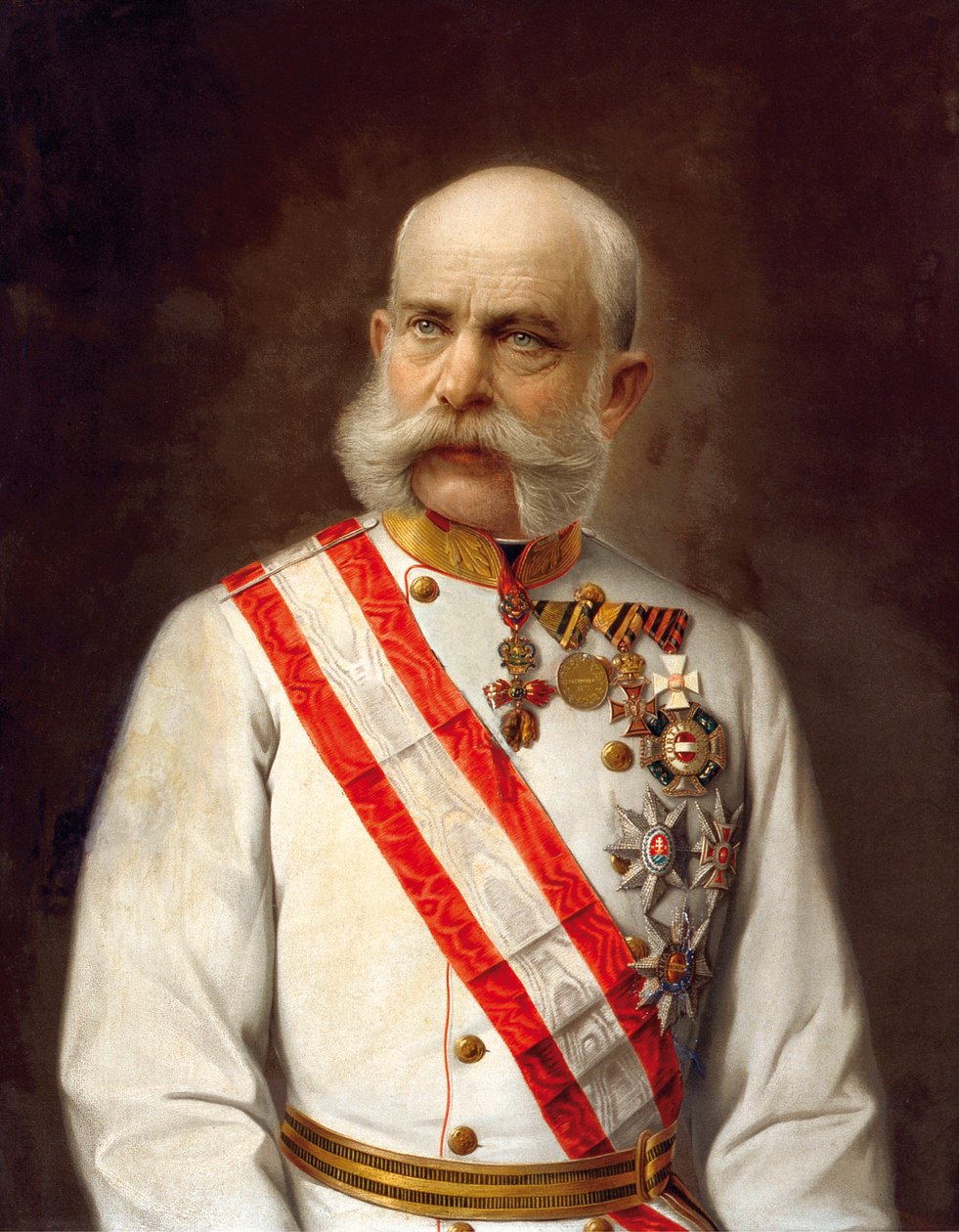 Portrét Františka Josefa I. Rakouského - Anonym. Olej na plátně, c. 1910. Soukromá sbírka od Anonymous Anonymous
