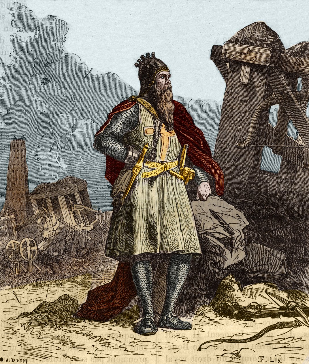 Portrét Frederika I. z Hauhenstaufen známého jako Frederic Barberousse (Federico Barbarossa) (1122-1190), německý římský císař. Rytina 19. století. od Anonymous Anonymous