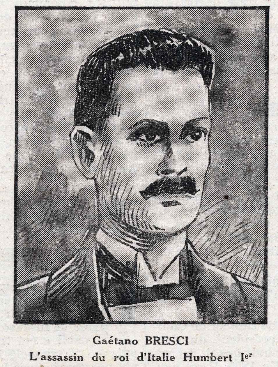 Portrét Gaetana Bresciho (1869-1901), italského anarchisty, který zavraždil krále Humberta 1. (Umberto I. od Anonymous Anonymous