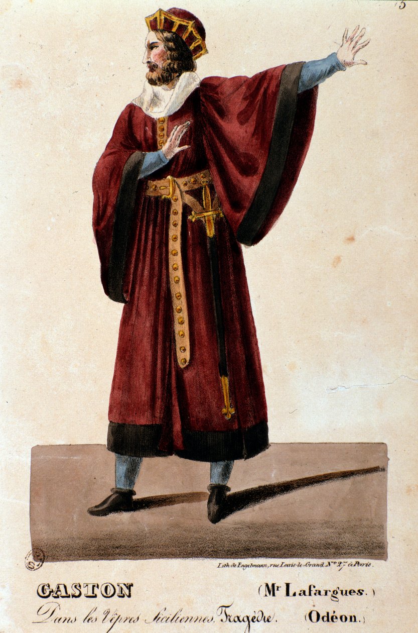 Portrét Gastona v interpretaci Lafarguese v opeře Sicilské nešpory (I vespri siciliani) od Giuseppe Verdiho od Anonymous Anonymous