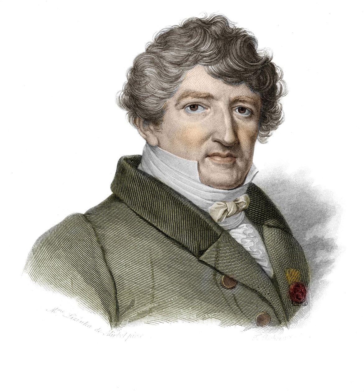 Portrét Georgese Cuviera (1764-1832), francouzského paleontologa v knize „Portréty a historie užitečných mužů: muži a ženy všech zemí a za všech podmínek, kteří získali práva na uznání mužů“ publikované a propagované Societe Mo od Anonymous Anonymous
