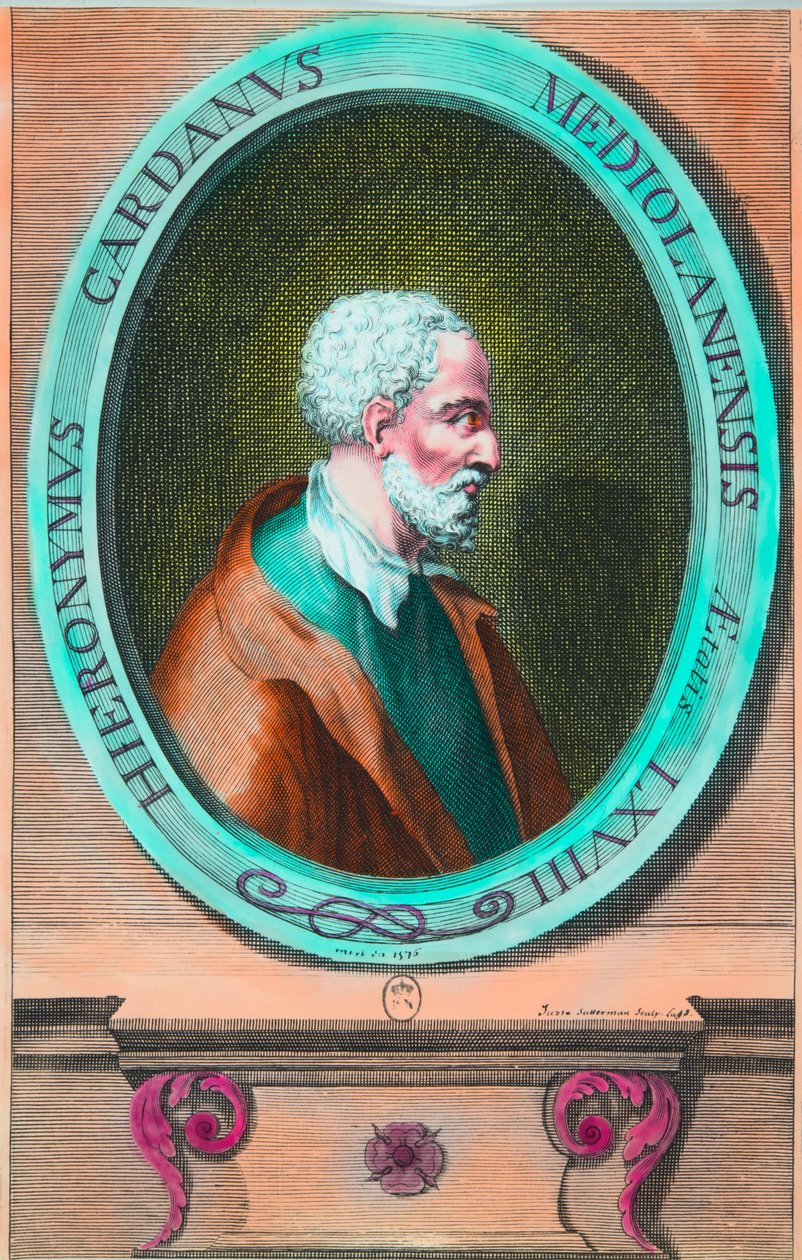 Portrét Girolama Cardana (Hieronymus Cardanus) (1501-1576) italský matematik, filozof, astrolog a lékař, Privee Collection od Anonymous Anonymous