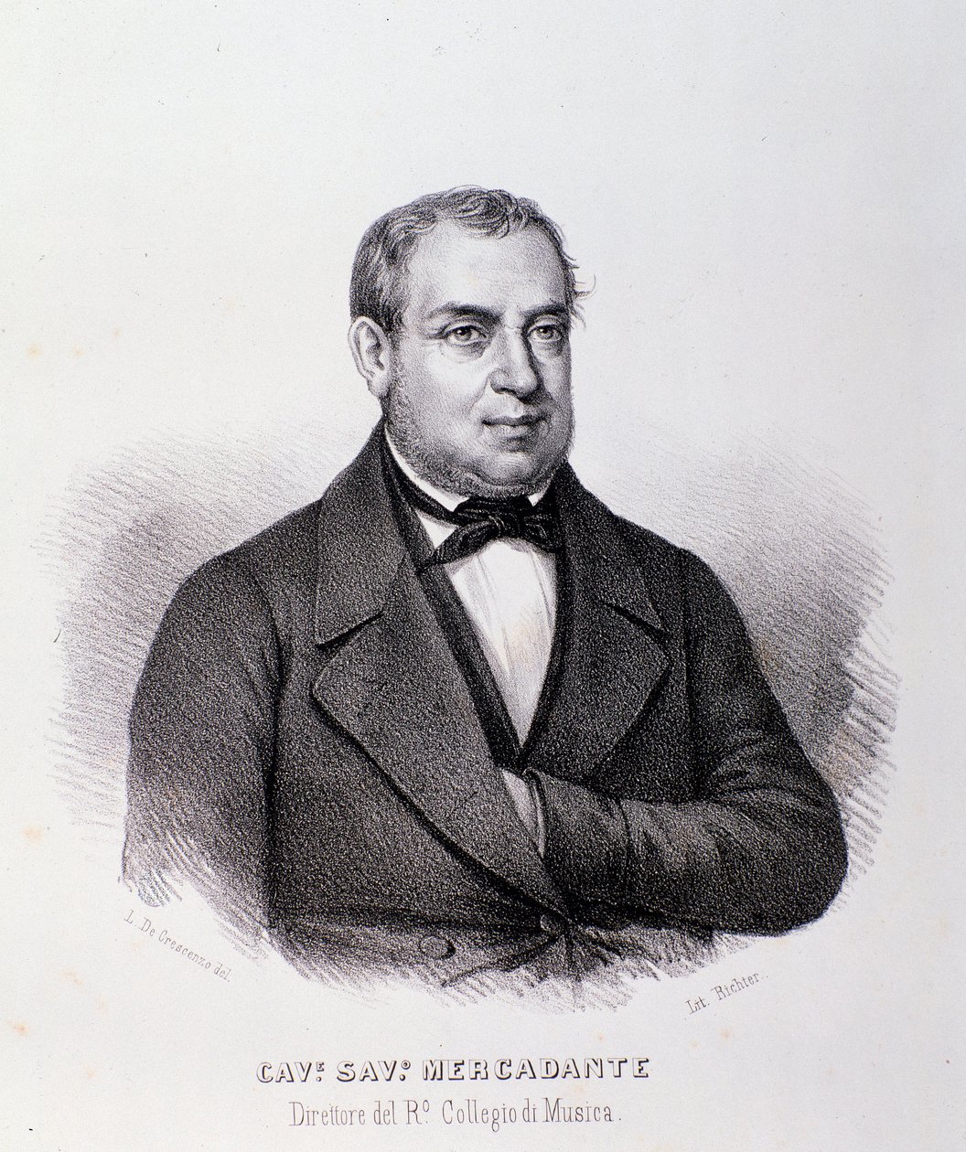 Portrét Giuseppe Saverio Mercadante (litografie) od Anonymous Anonymous