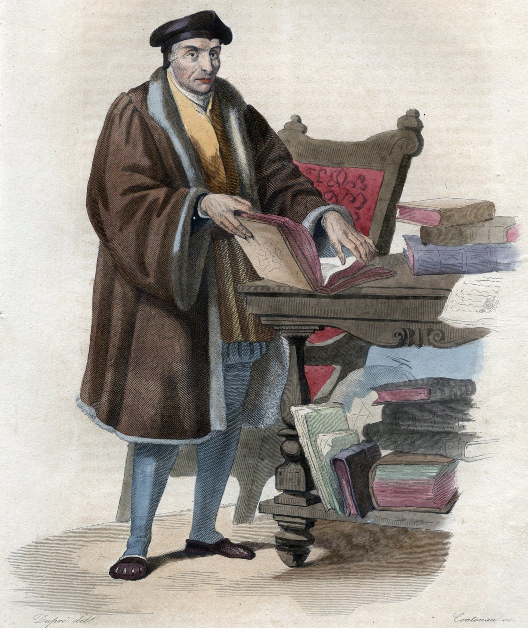 Portrét Guillaume Bude (Budee) (Budaeus) (1467-1540), francouzský učenec. ilustrace z „“The French Plutarch”” od Edmonda Mennecheta od Anonymous Anonymous