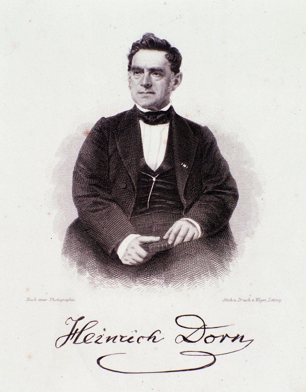 Portrét Heinricha Dorna (1804-1892) německý dirigent, skladatel a novinář 19. století. Milánská soukromá sbírka od Anonymous Anonymous
