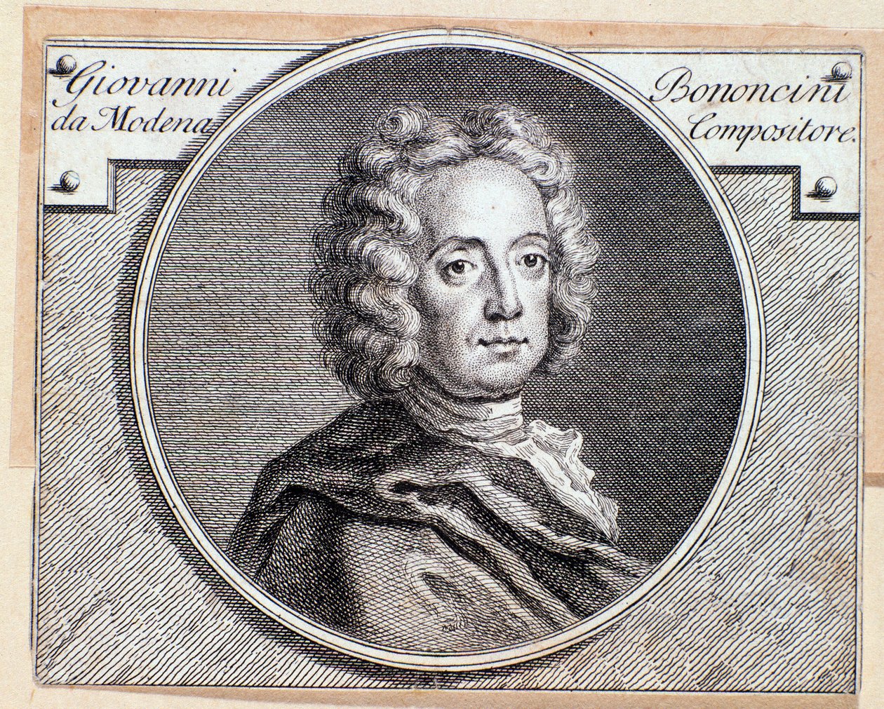 Portrét italského barokního skladatele a violoncellisty Giovanniho Battisty Bononciniho (rytina. 18. století) od Anonymous Anonymous