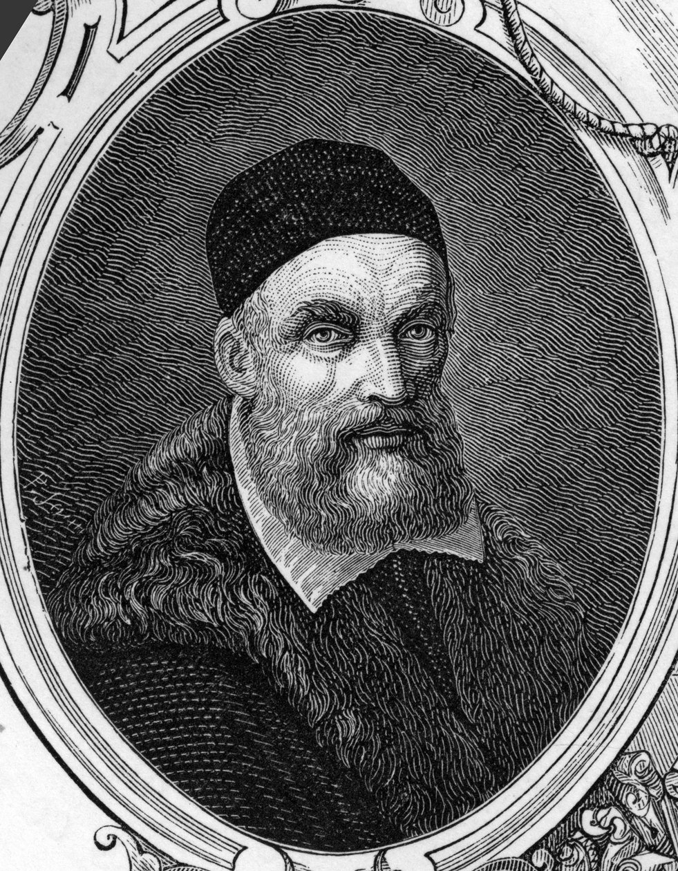 Portrét Jacopa nebo Giacoma Bassana (1518-1592) italský malíř. Rytina z roku 1859 v „“ galeriích Evropy – Itálie „“ od armengauda. Soukromá sbírka. od Anonymous Anonymous