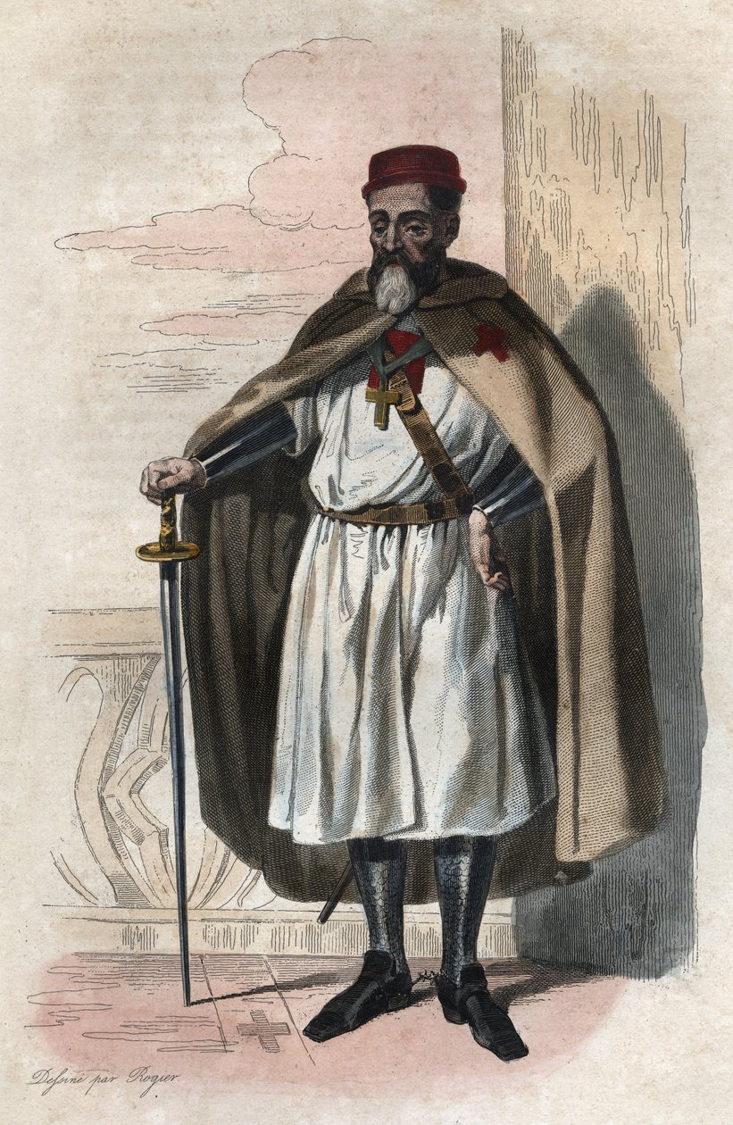 Portrét Jacquese z Molay (Jacques de Molay) (Molai) (1243-1314), velmistra templářských rytířů. ilustrace z „“The French Plutarch”” od Edmonda Mennecheta od Anonymous Anonymous