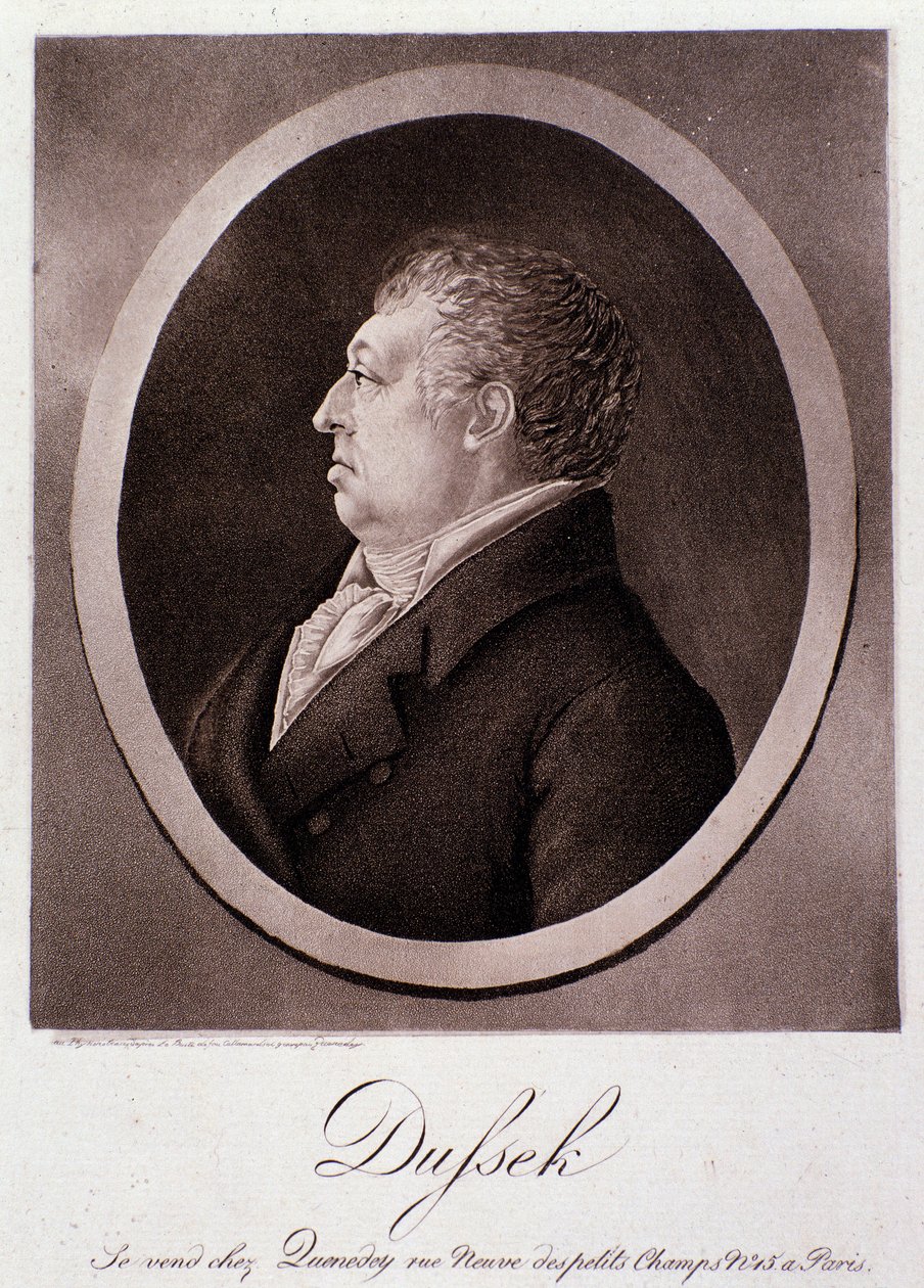 Portrét Jana Ladislava Dusska (rytina) od Anonymous Anonymous