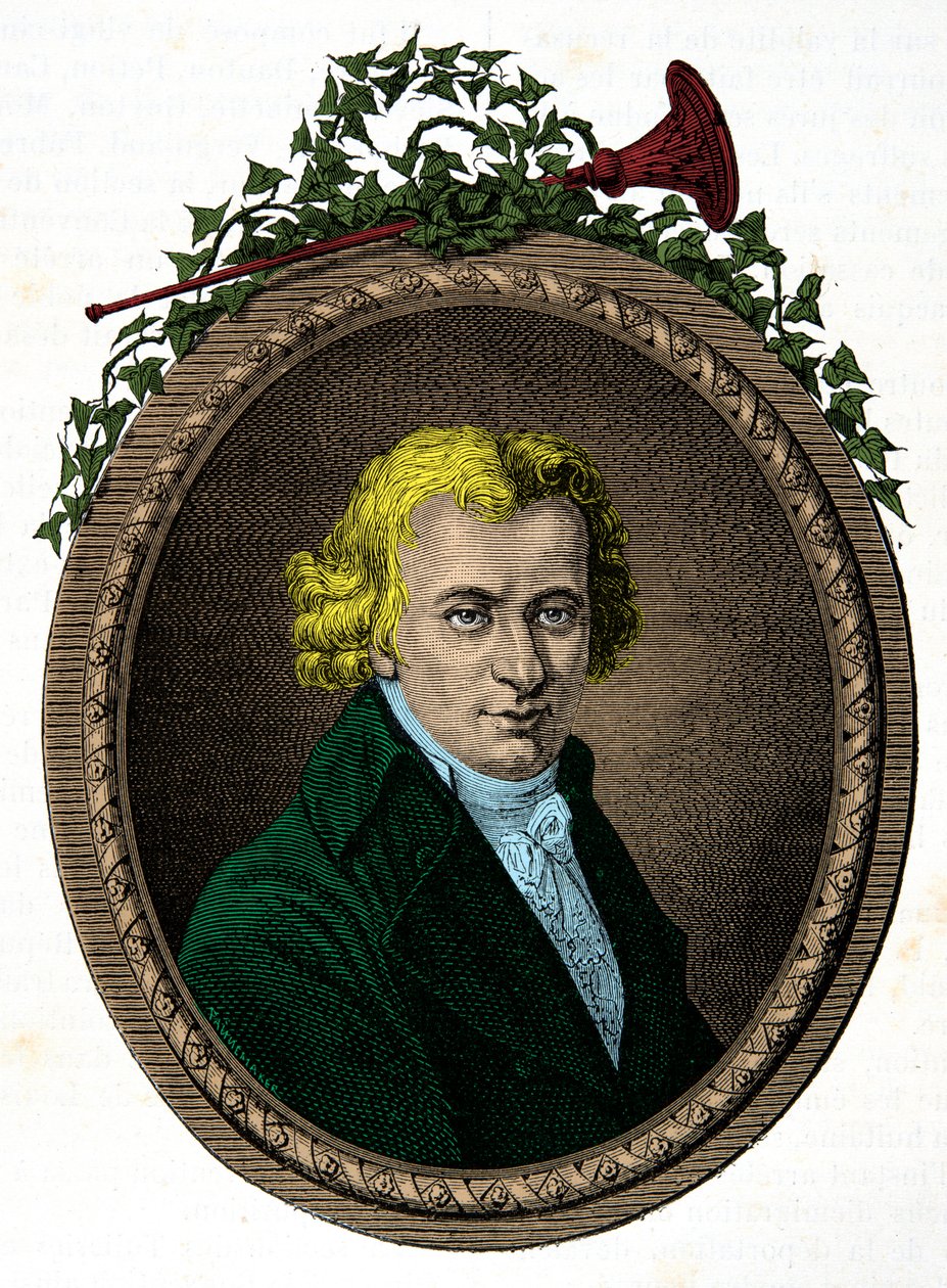 Portrét Jean Baptiste Cant Hanet, dit Clery (1759-1809), komorník krále Ludvíka XVI. během jeho zajetí v chrámu, rytina, soukromá sbírka od Anonymous Anonymous