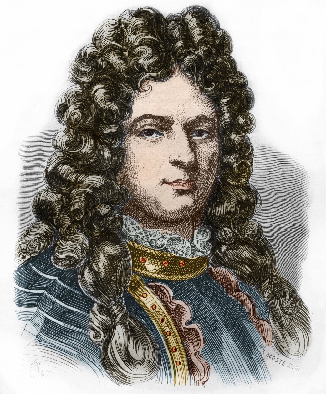 Portrét Jeana Barta (1650 - 1702), francouzského lupiče. Rytina 19. století. Soukromá sbírka. od Anonymous Anonymous