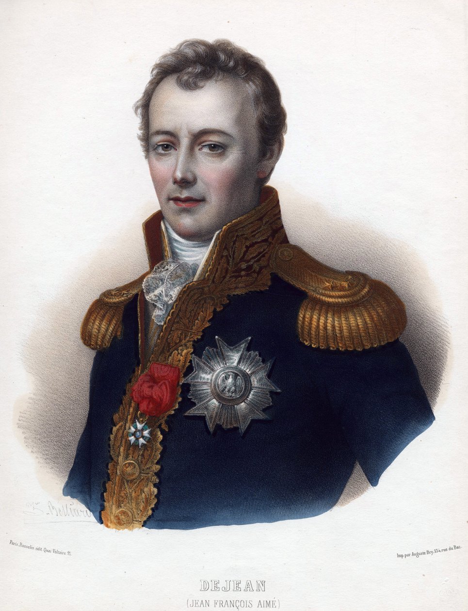 Portrét Jean Francois Aime (Jean-Francois-Aime) Dejean (1749-1824) - Anonym - 1835 - Litografie, akvarel - 32x24 - Soukromá sbírka od Anonymous Anonymous
