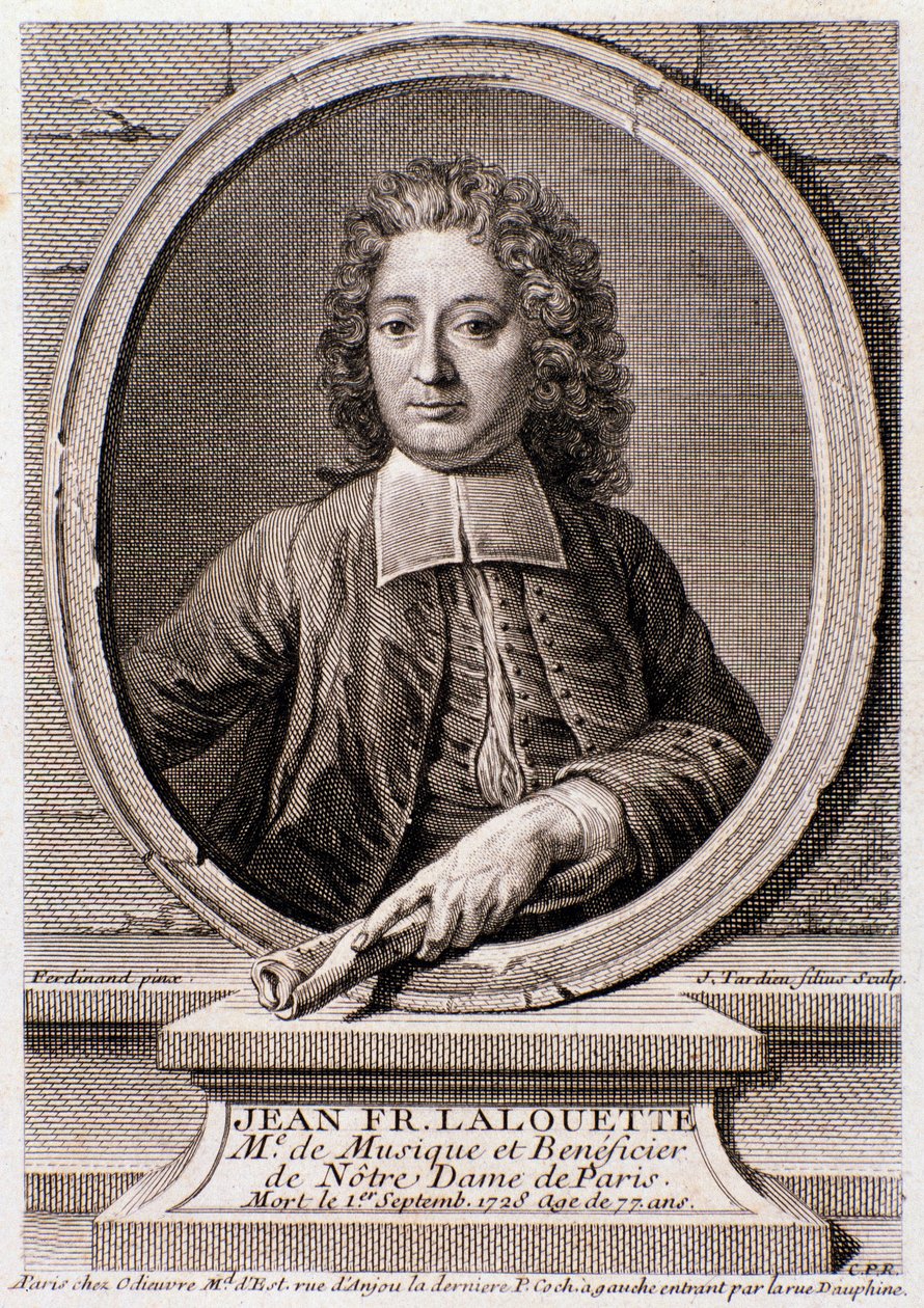 Portrét Jean Francois Lalouette (1651-1728), anglický skladatel a režisér Gravírování. 18. století. Milánská soukromá sbírka od Anonymous Anonymous