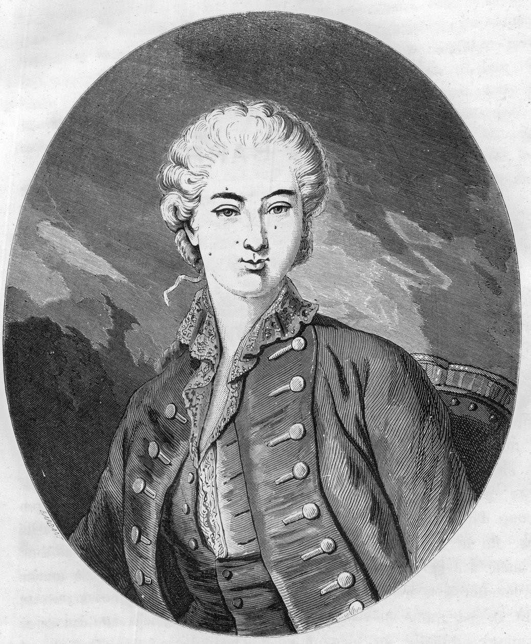 Portrét Jeanne Becu, hraběnky (nebo paní) du Barry (1743-1793), poslední milenky Ludvíka XV. - rytina z roku 1863 v „“Le Livre Rouge - Histoire De L’echafaud en France““ od Dupray de La Maherie. Soukromá sbírka. od Anonymous Anonymous