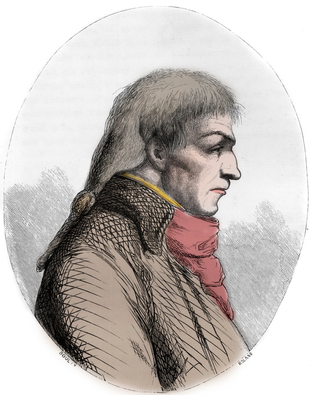 Portrét Josepha Le Bona (1765-95) francouzský politik - Portrét Guislaina Francoise Joseph Le Bon (1765-1795), francouzský revolucionář - rytina z roku 1863 v „Červené knize - Histoire De L