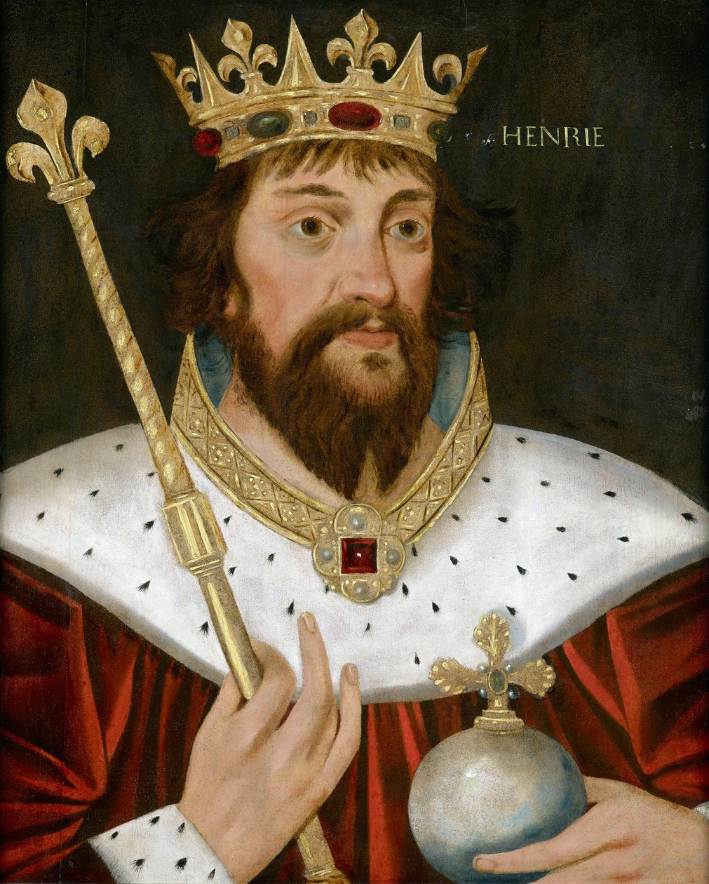 Portrét anglického krále Jindřicha I. (Henri I. Beauclerc) (1068-1135), Anonym. Olej na dřevě, 57x47. Soukromá sbírka od Anonymous Anonymous