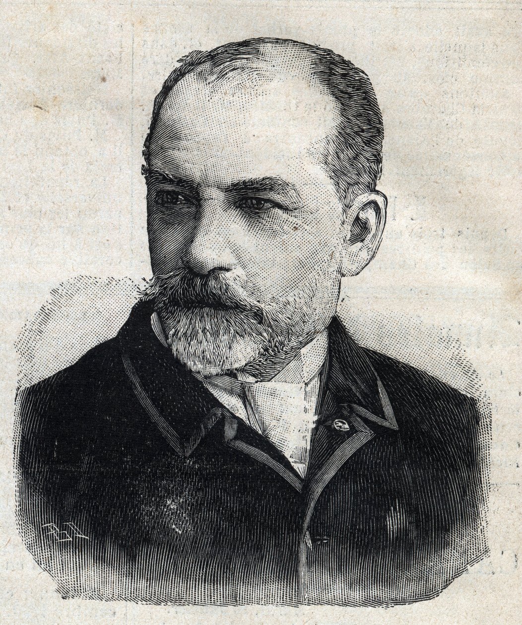 Portrét Leona Bonnata (1833-1922), francouzského malíře v té době prezidenta Societe des Artistes Français. Rytina „“Le Peute Parisien““ od Anonymous Anonymous