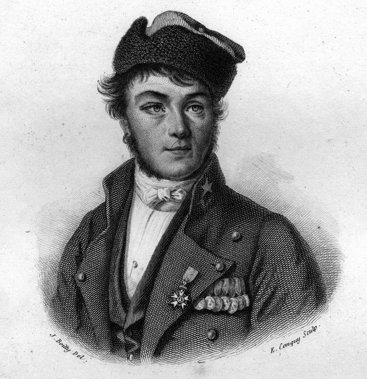 Portrét Louise Brunea (1807-1843) zachránce z Rouenu V „Portréty a dějiny užitečných mužů: muži a ženy všech zemí a za všech podmínek, kteří získali práva na uznání mužů“ vydané a propagované Societe Montyon et Frankl od Anonymous Anonymous