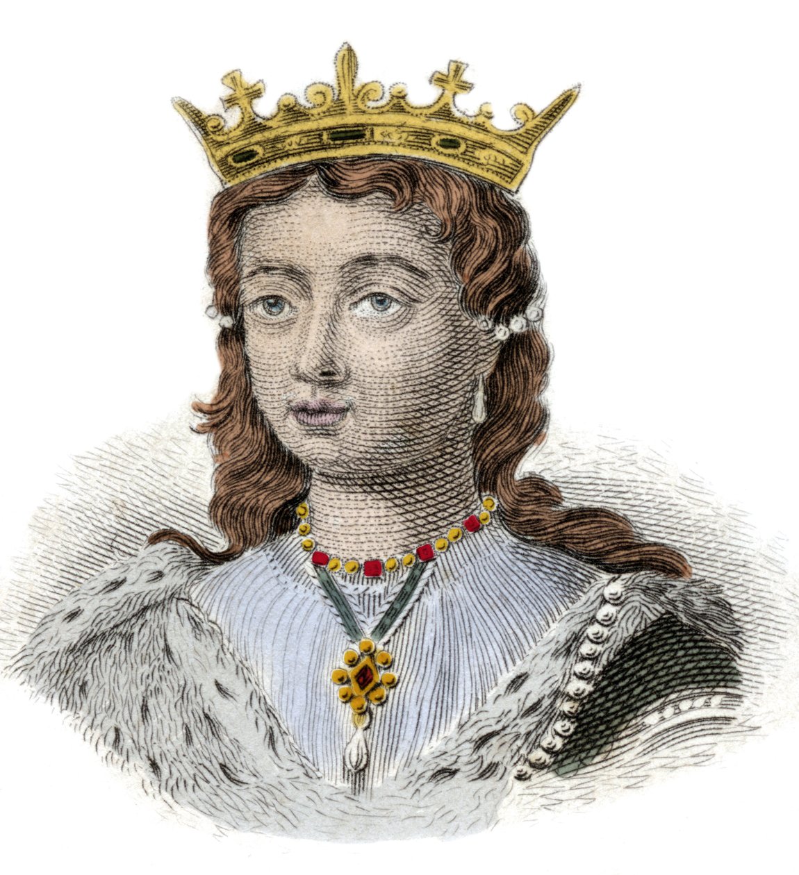 Portrét Margarity z Anjou, anglické královny (1429-1482) Rytina 19. století. milánský od Anonymous Anonymous