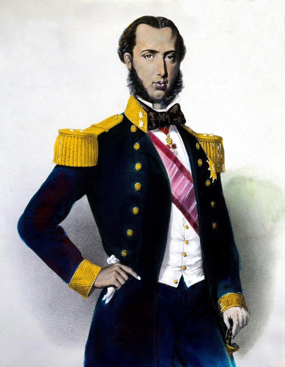 Portrét Maxmiliána I. (Ferdinand Maxmilián Josef, císařský a arcivévoda rakouský, královský princ uherský a bohémský), císaře Mexika (1832-1867) Rytina 19. století. Soukromá sbírka od Anonymous Anonymous