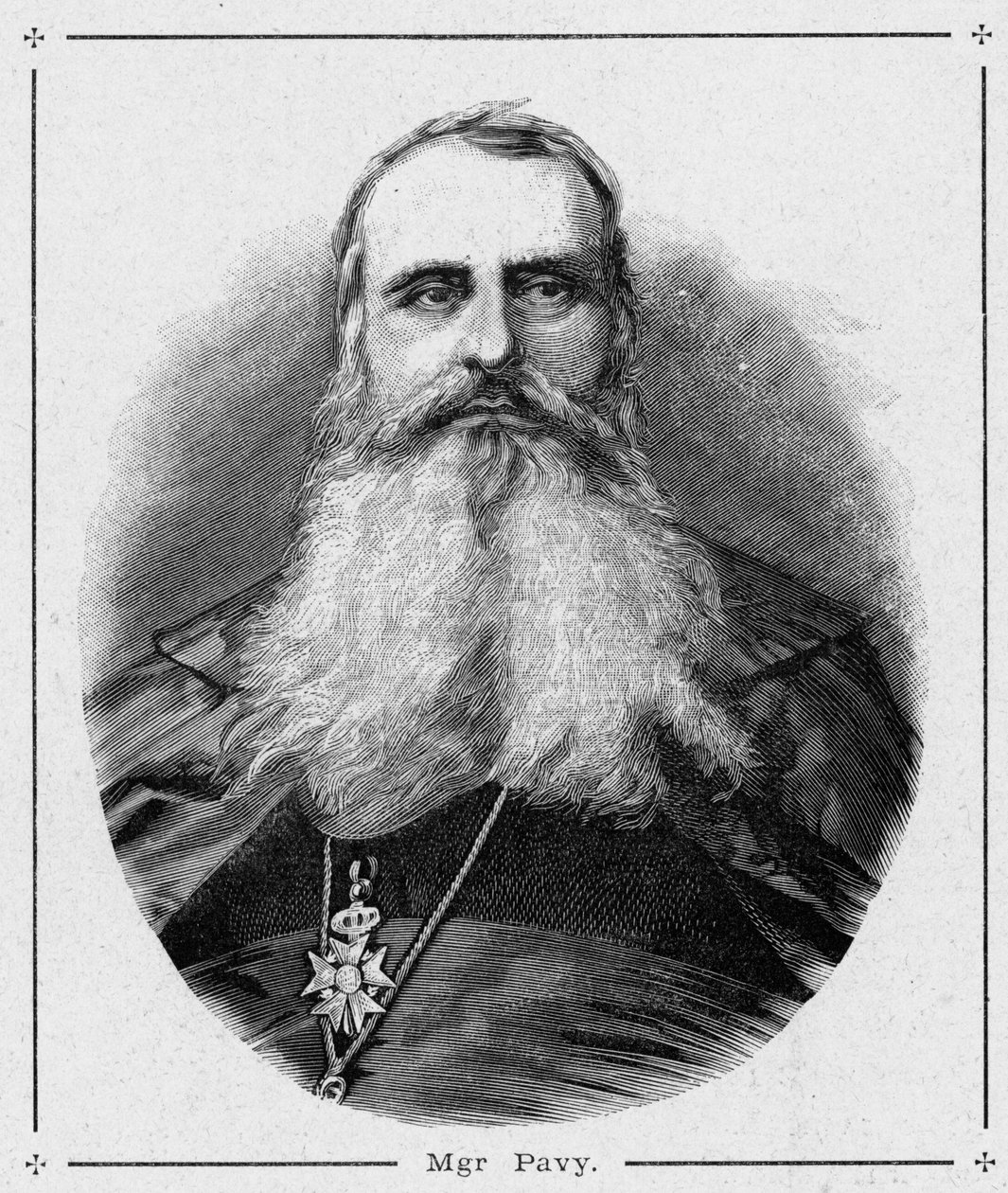 Portrét Monsignora Louis-Antoine-Augustina (Louis Antoine Augustin) Pavy (1805-1866), biskupa z Alžíru. Rytina v „Katolické misie v XIX. století“ od Louis-Eugene (Louis Eugene) Louveta. soukromá sbírka. od Anonymous Anonymous