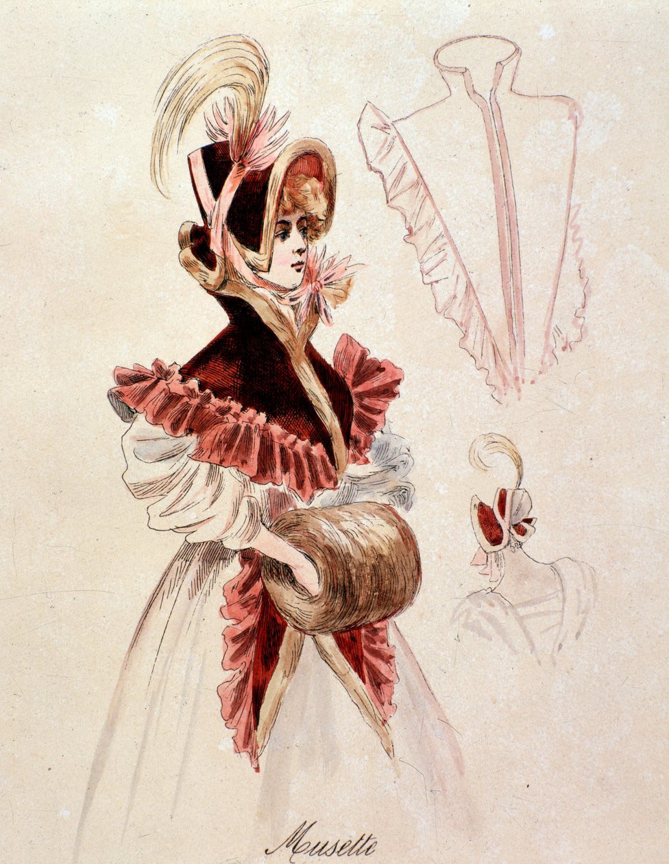 Portrét Musette, z La boheme od Pucciniho (1892-1895) od Anonymous Anonymous