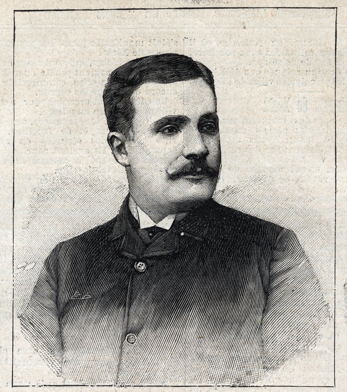Portrét Pierre Decourcelle, francouzský spisovatel (1856-1926). Gravírování „“Le Petro Parisien““ od Anonymous Anonymous