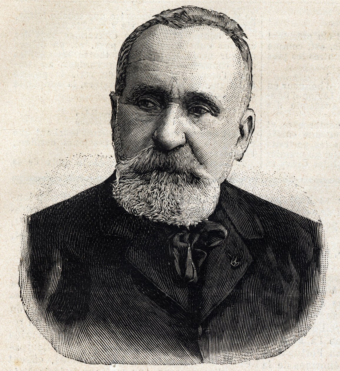 Portrét Pierra Puvise de Chavannes (1824-1898) francouzského malíře, v té době prezidenta Societe Nationale des Beaux Arts. Gravírování „“Le Petro Parisien““ od Anonymous Anonymous