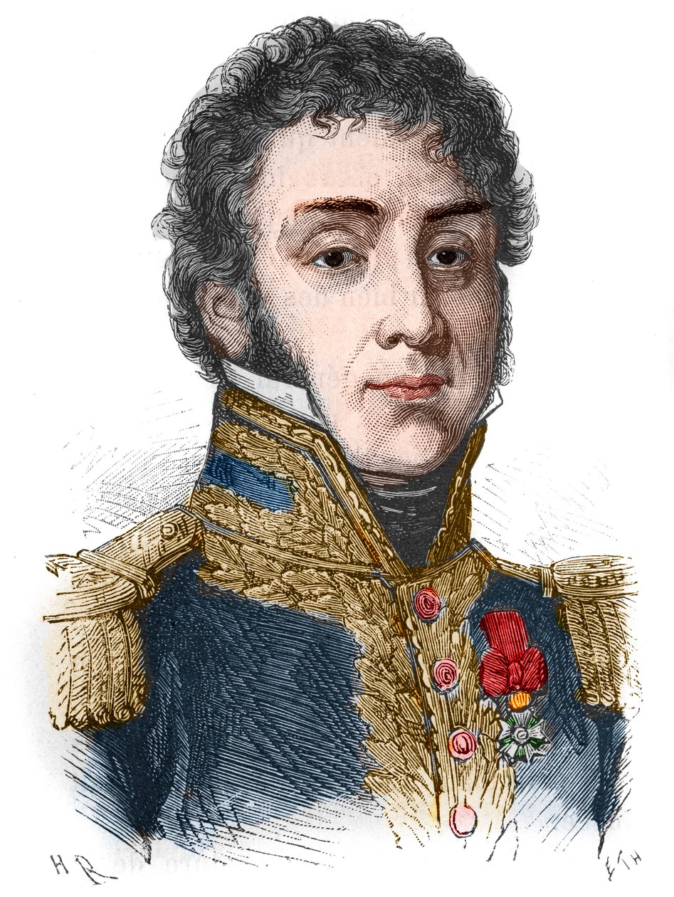 Portrét Remyho Josepha Isidora Exelmanse (nebo Exelmanse), maršála a vrstevníka Francie (1775 - 1852) - v „“L