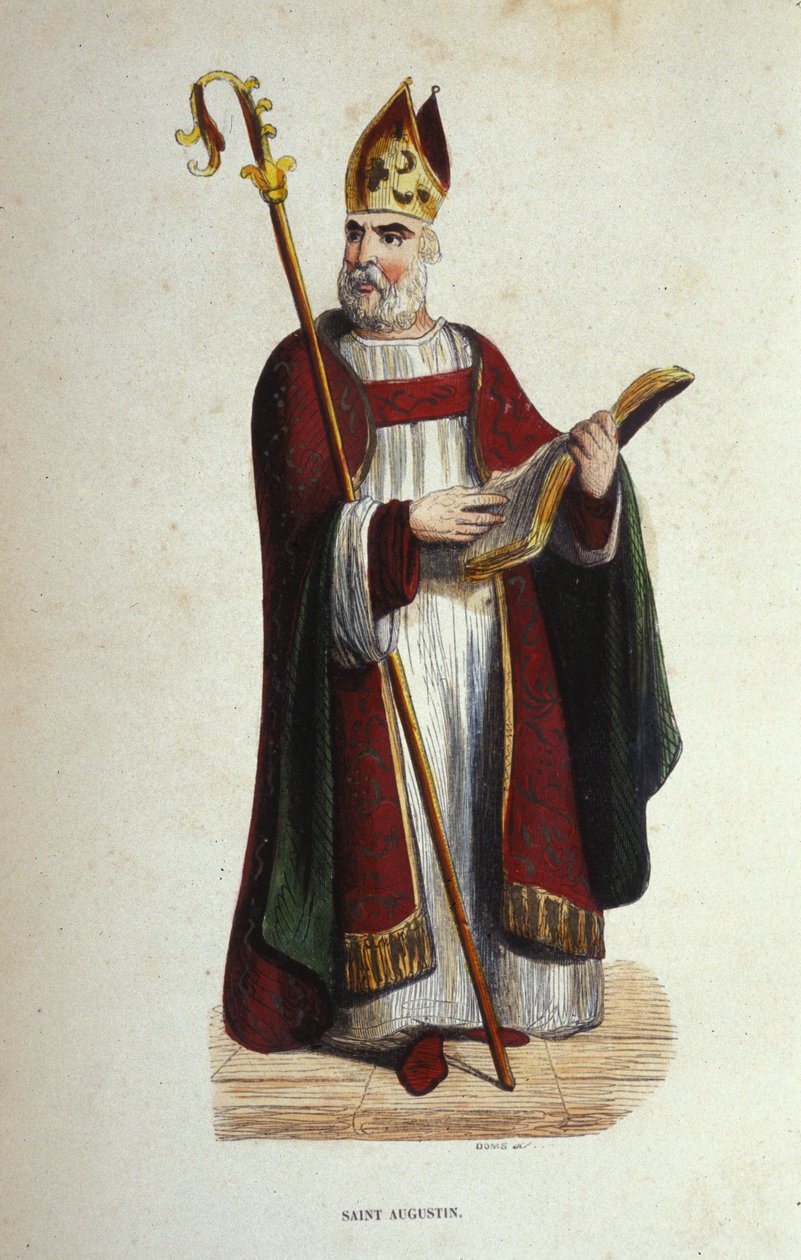 Portrét svatého Augustina (354 - 430) rytina z 19. století od Anonymous Anonymous