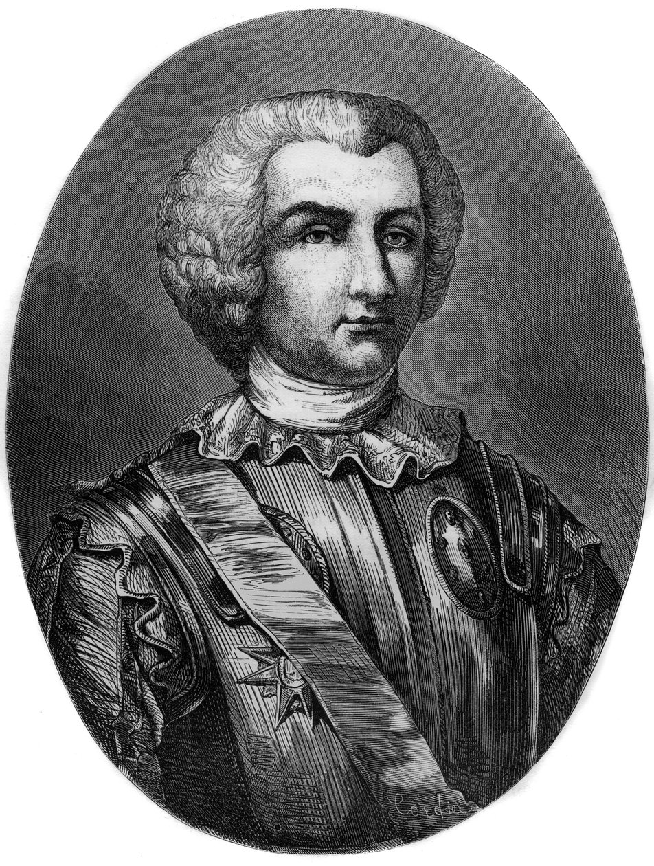 Portrét Thomase Arthura (1702-1766) hrabě z Lally - Portrét markýze Thomase Arthura, barona de Tollendal, hraběte z Lally (1702-1766), francouzského generála irského původu - rytina z roku 1863 v „The Red Book - History Of Lešení ve Francii“ od Dupray de od Anonymous Anonymous