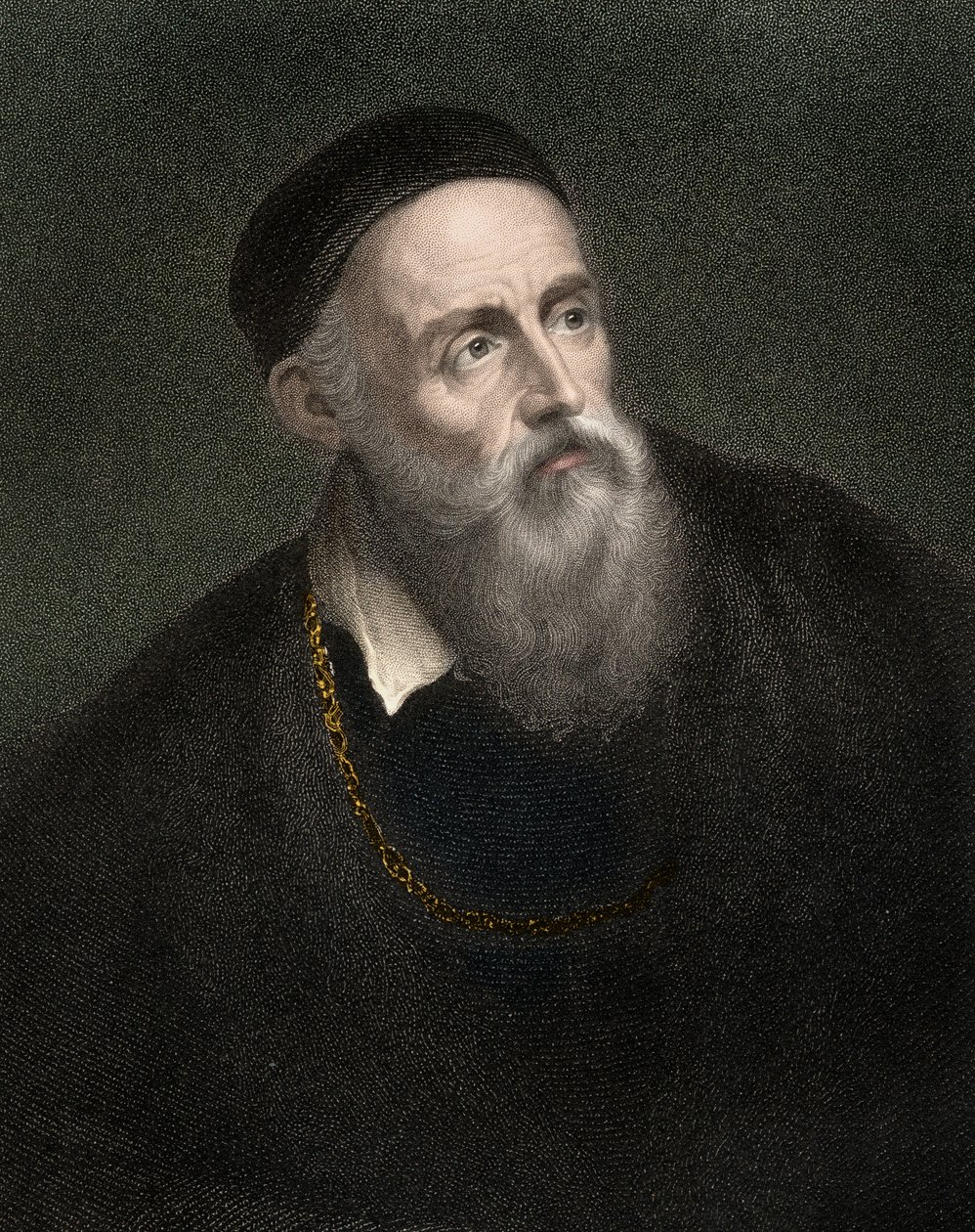 Portrét Tiziana (1490-1576), Tiziano Vecellio, benátský malíř od Anonymous Anonymous