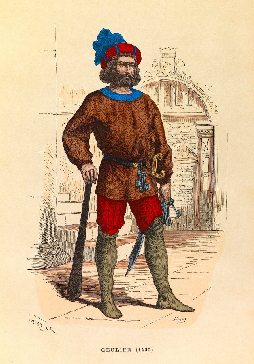 Portrét geoliéra v Paříži roku 1490, rytina - soukromá sbírka od Anonymous Anonymous