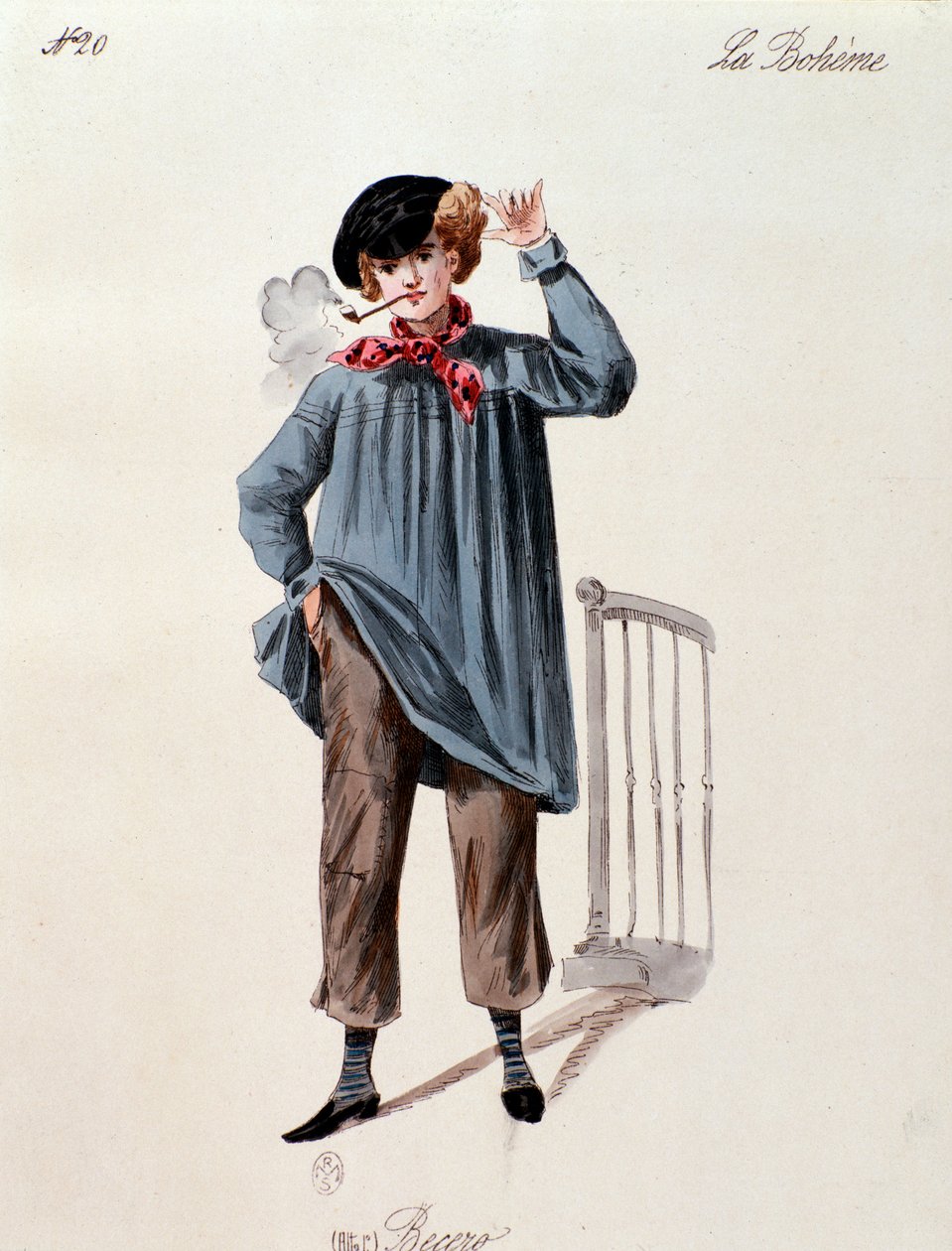 Portrét pouličního prodavače I, z La boheme od Pucciniho (1892-1895) od Anonymous Anonymous