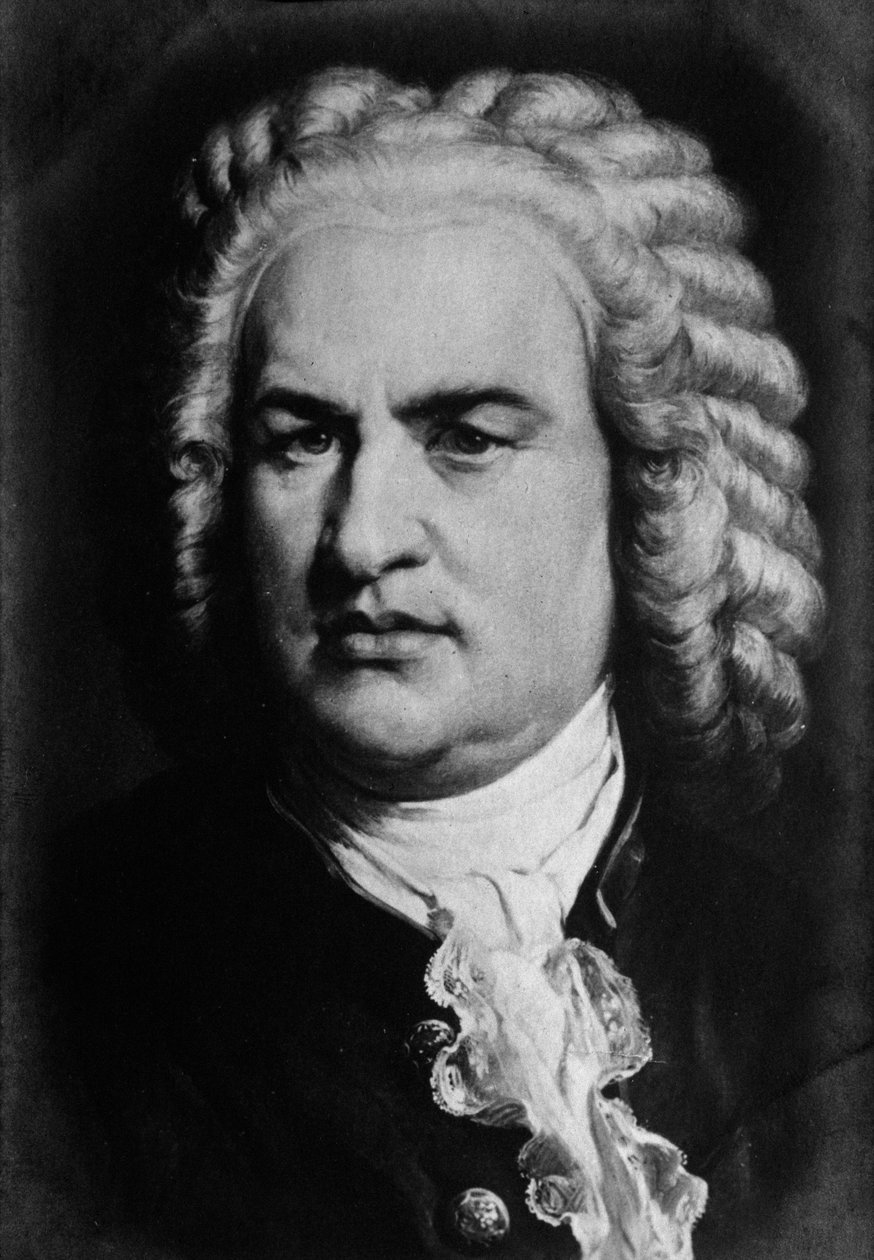 Portrét německého skladatele Johanna Sebastiana (Jean Sebastien) Bacha (1685-1750). Rytina. 19. století. soukromá sbírka od Anonymous Anonymous
