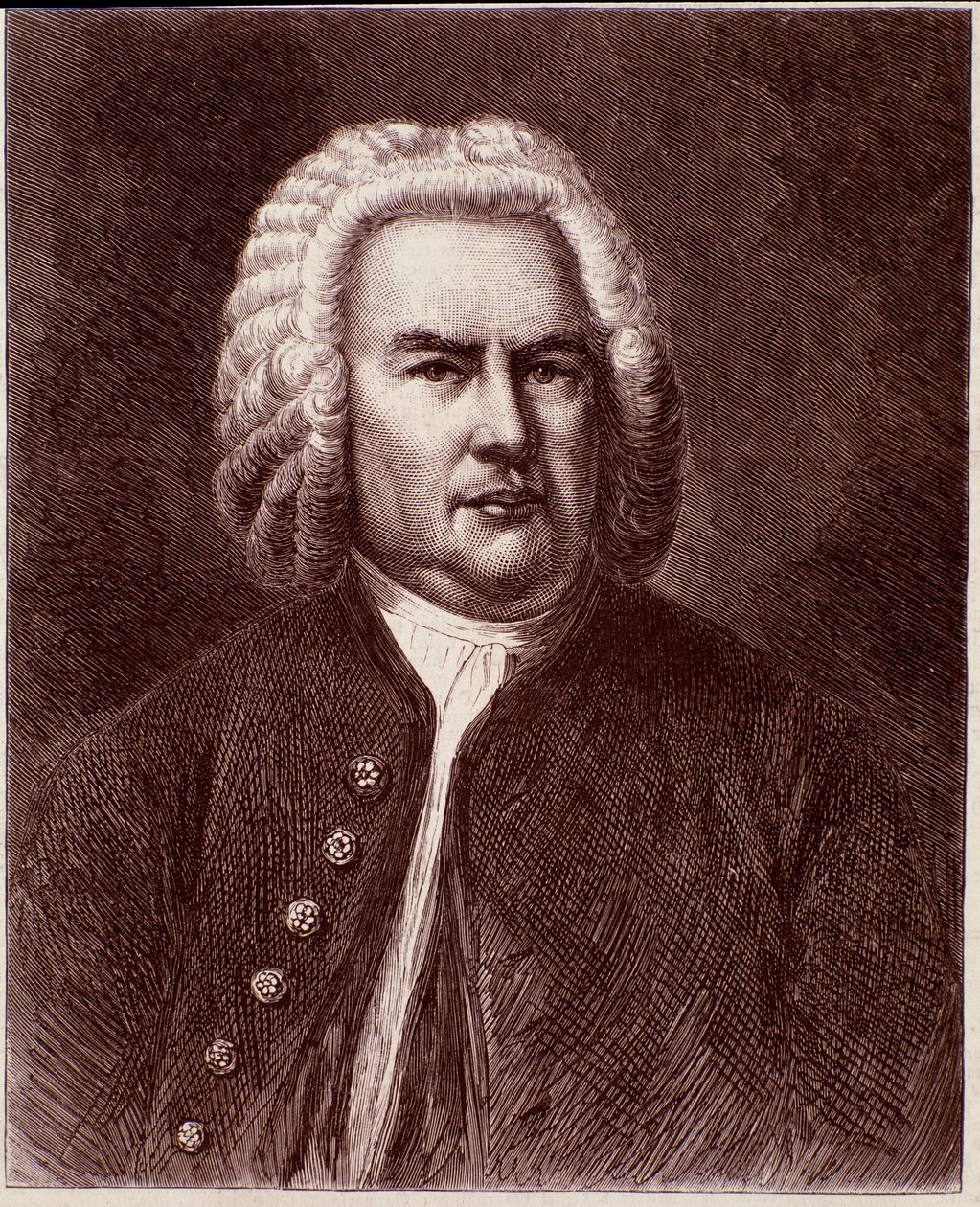 Portrét německého skladatele Johanna Sebastiana Bacha (rytina. 19. století) od Anonymous Anonymous