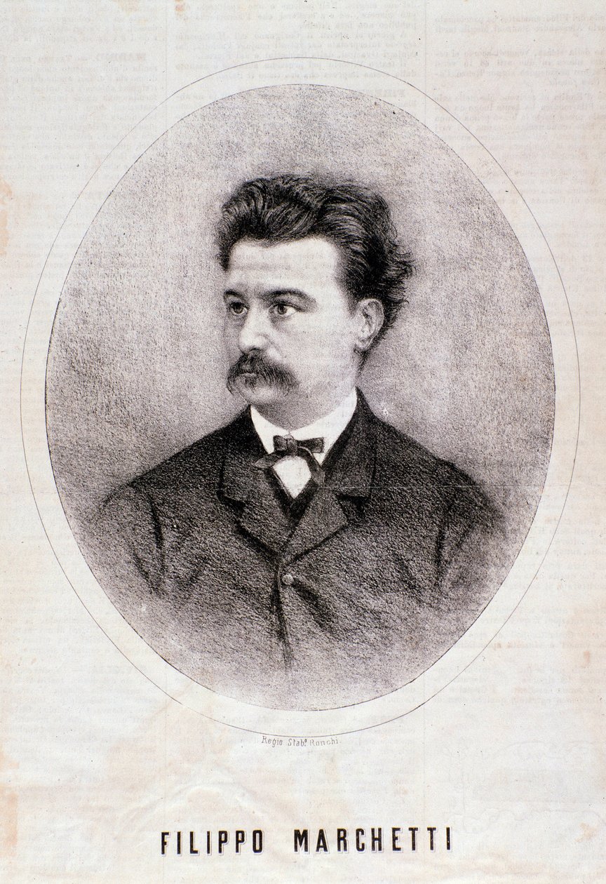 Portrét italského skladatele Filippa Marchettiho (1831-1902) Rytina. 19. století. Milánská soukromá sbírka od Anonymous Anonymous