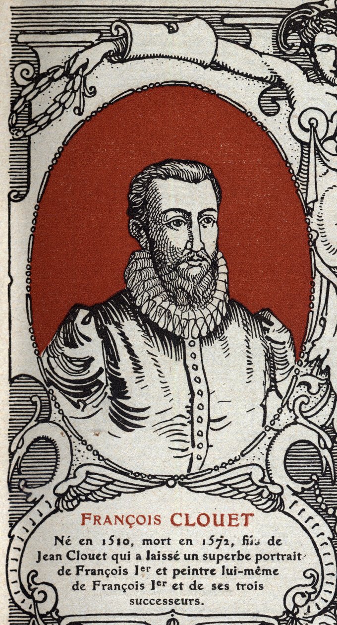 Portrét francouzského malíře Francoise Cloueta (1510-1572) Rytina z roku 1914. od Anonymous Anonymous