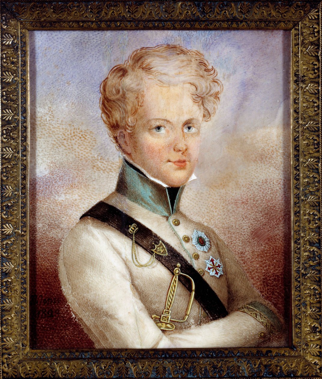 Portrét římského krále Napoleona II., vévody z Reichstadtu (1811-1832), syna císaře Napoleona I. (1769-1821) Anonymní obraz. 1829 Soukromá sbírka od Anonymous Anonymous