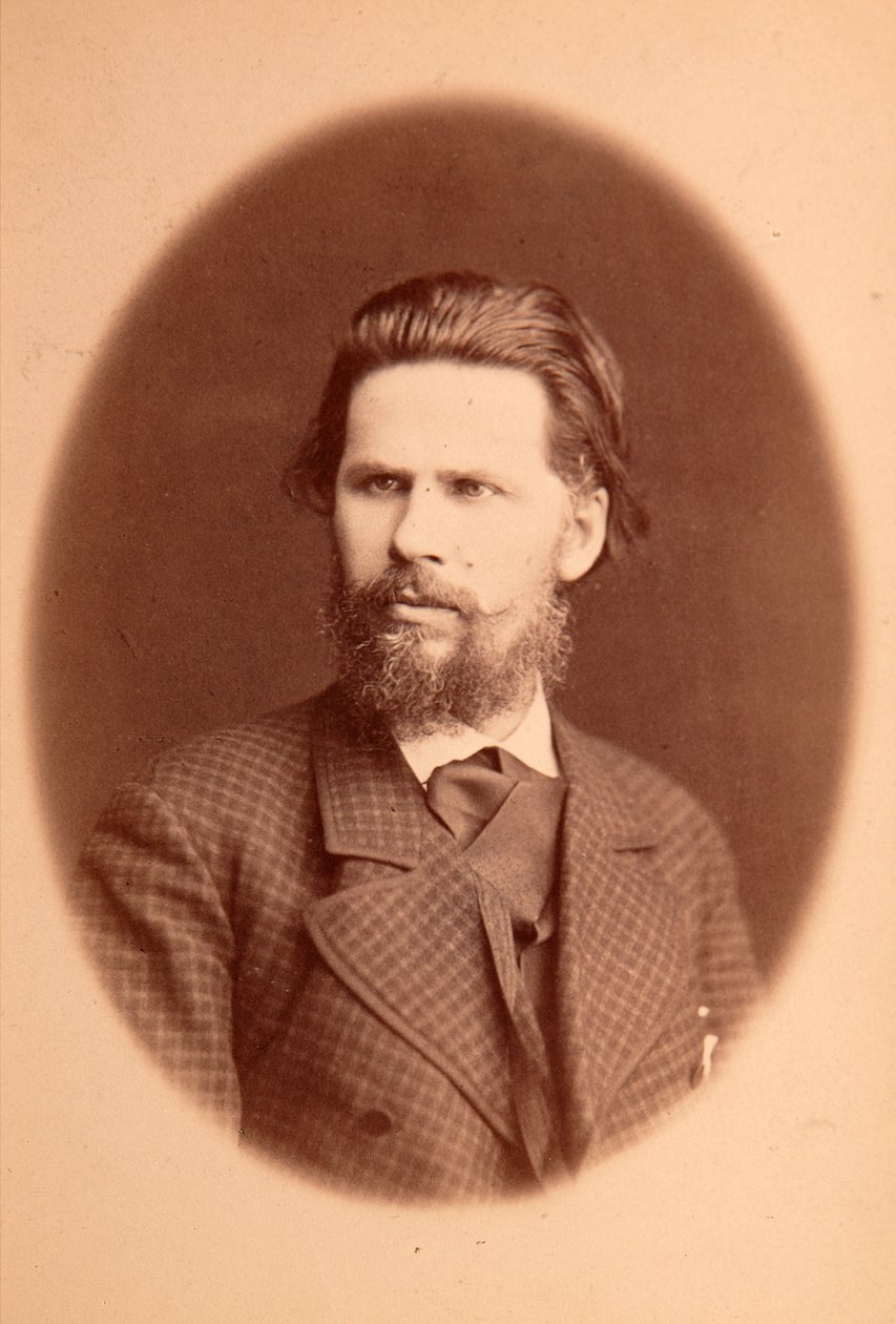 Portrét umělce Ivana Nikolajeviče (Nikolajeviče) Kramského (1837-1887). Foto albuminu od Anonymous Anonymous