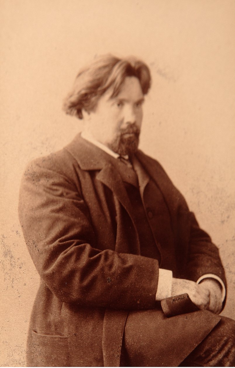 Portrét umělce Vasilli Ivanoviče Sourikova (Vasily Surikov ou Vassili Surikow) (1848-1916). Foto albuminu od Anonymous Anonymous