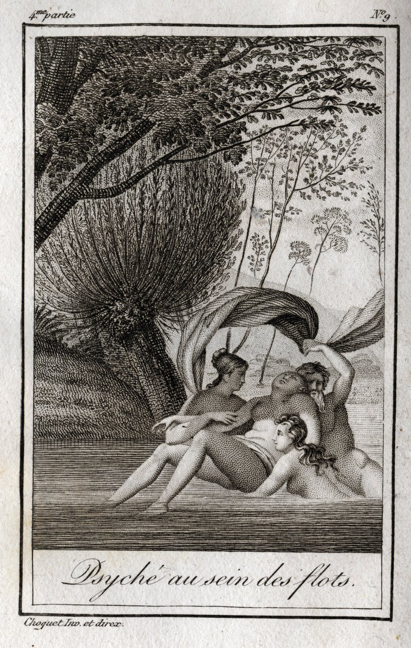 Psychika ve vlnách. Rytina z roku 1819 v „Lettres a Emilie sur la mythologie“ od Charlese Alberta Demoustiera (1760-1801). Soukromá sbírka. od Anonymous Anonymous