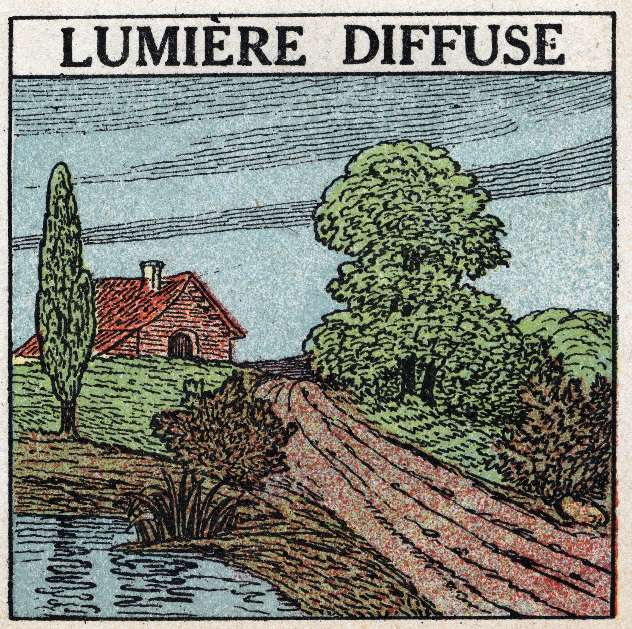 Odraz světla: rozptýlené světlo je světlo, které osvětluje těla. Anonymní ilustrace z roku 1925. Soukromá sbírka. od Anonymous Anonymous