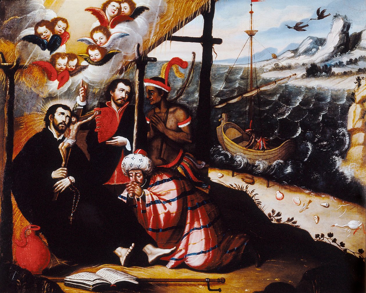 ""Reprezentace svatého Francoise Xaviera (1506-1552), jezuitského misionáře spoluzakladatele Společnosti Ježíše a patrona misií"" Anonymní obraz. od Anonymous Anonymous