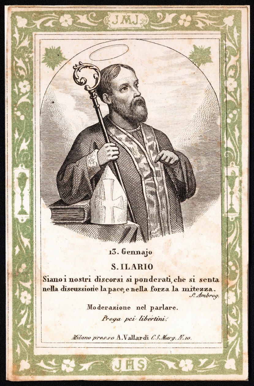 Znázornění obrazu Saint Hilaire Pious. Pohlednice. Počátek 20. století. Soukromá sbírka od Anonymous Anonymous