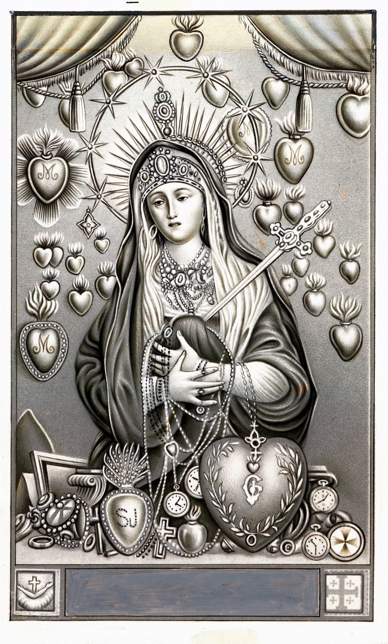 Znázornění Panny Bolestné, mater dolorosa Zbožný obraz. Debut soukromé sbírky 20. století od Anonymous Anonymous