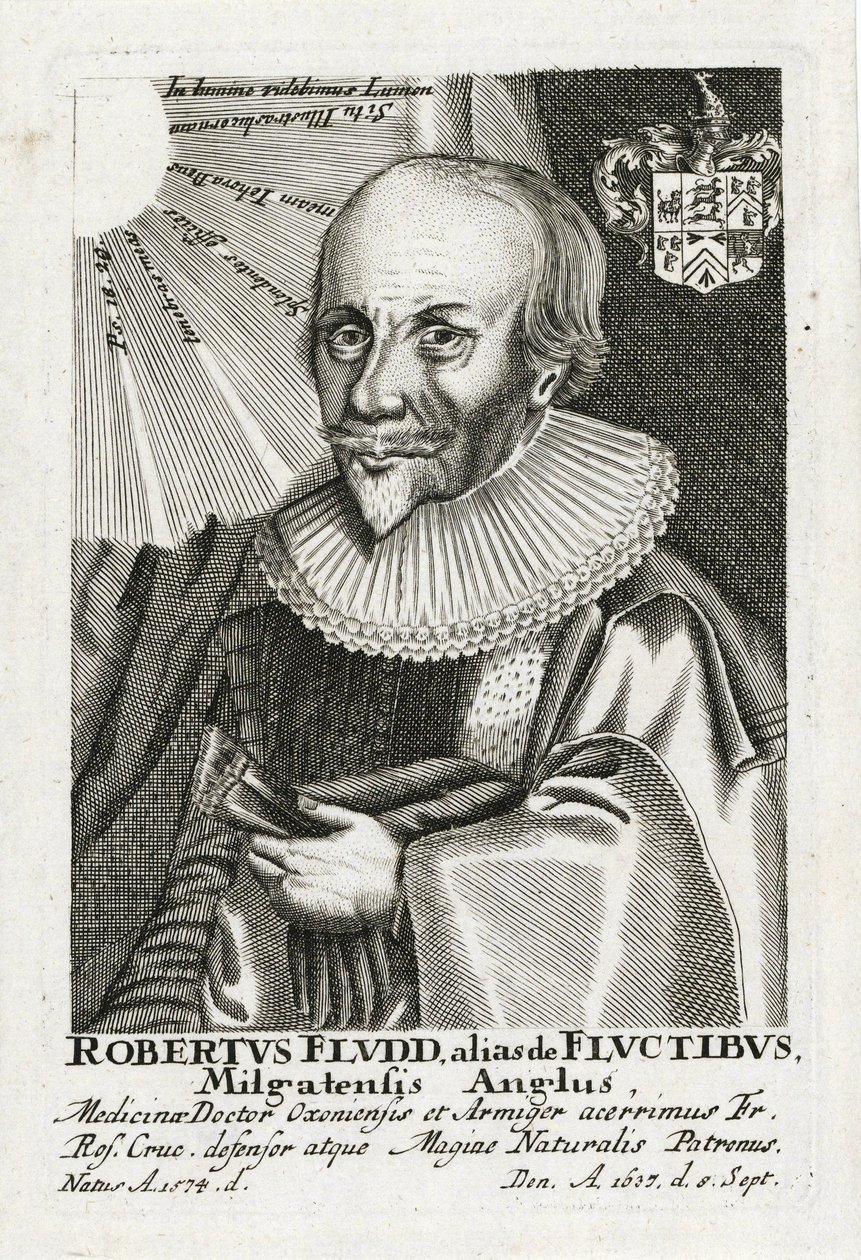 Robert Fludd (1574-1637) (Robertus de Waves), Anonym. Lept, rozměr: 15,5x10,2 od Anonymous Anonymous
